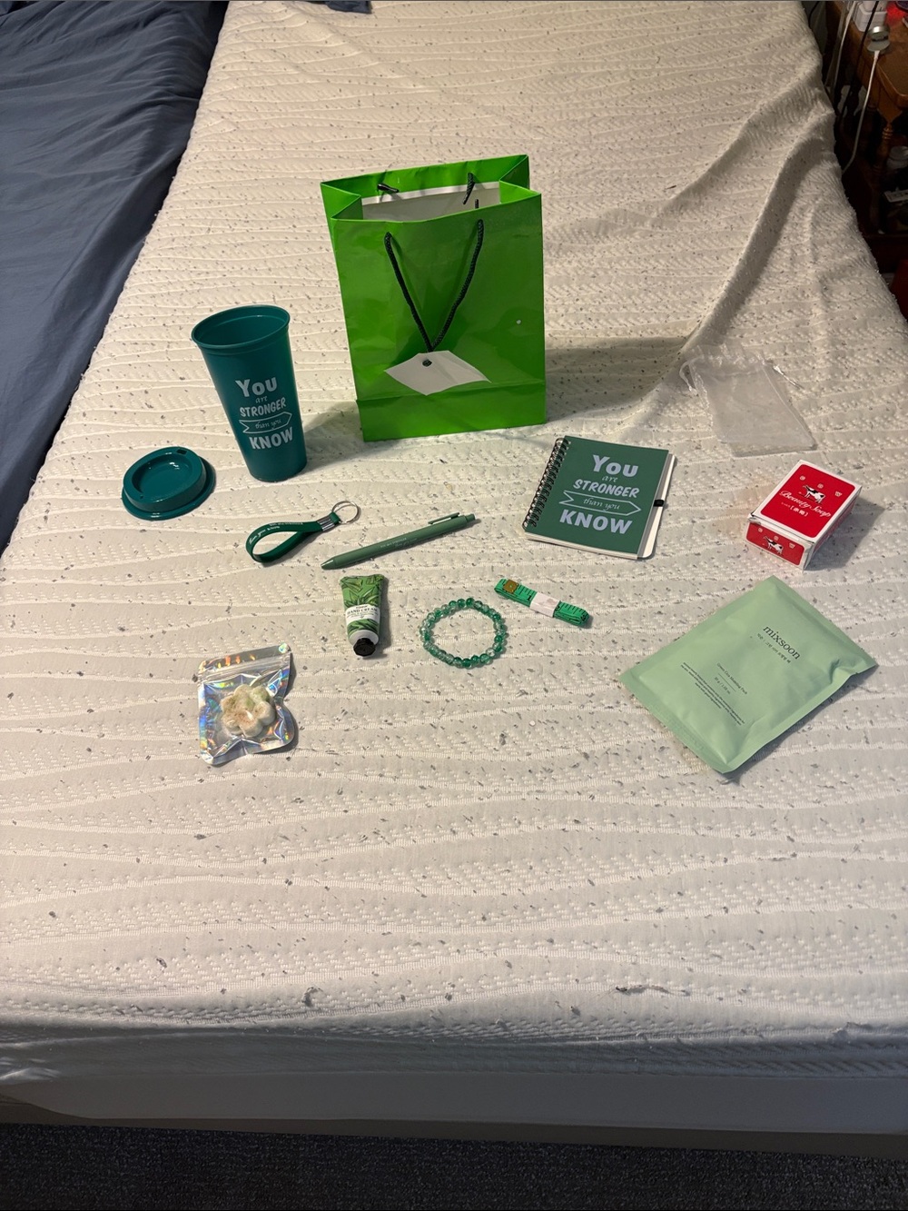 Green Inspirational Gift Set with Tumbler, Journal & Accessories